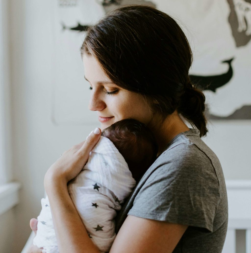 Mother holding baby