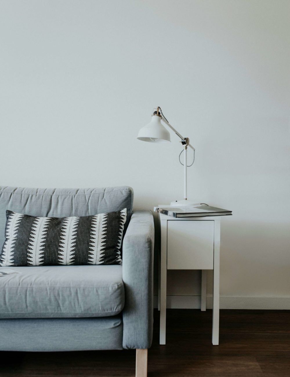 Comfortable therapy setup with laptop and plant