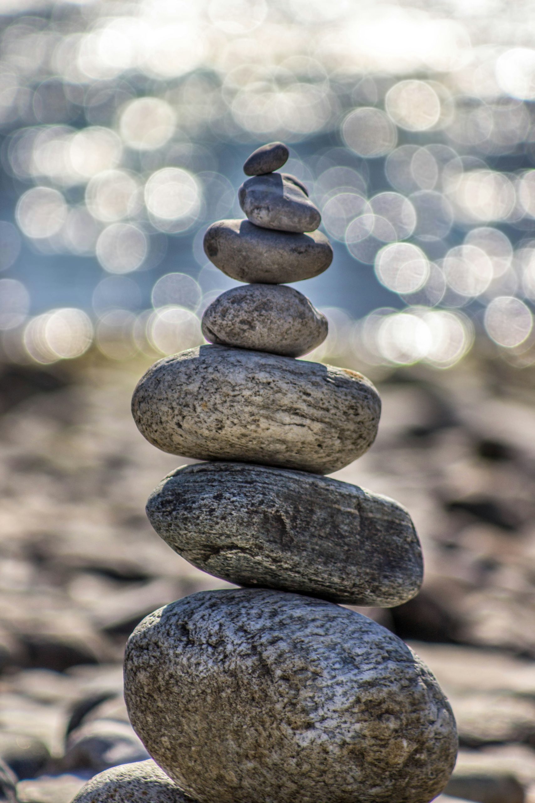 Picture of rocks with water in the background